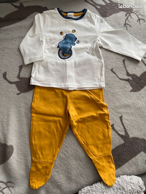 Pyjama Bébé En Velours Doux Polarmoon - Pieds Antidérapants - Boutons Pressure - Label OEKO-TEX
