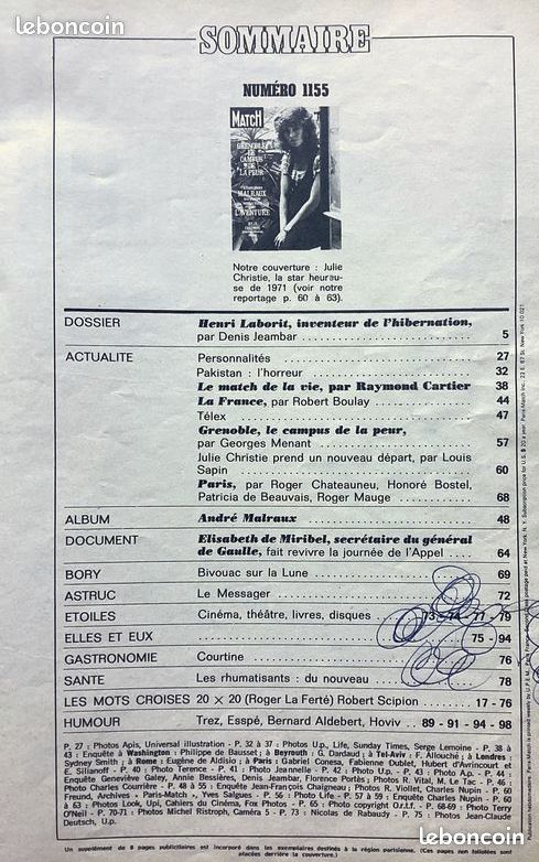 Paris Match n° 1155, 26 juin 1971 (image 2)