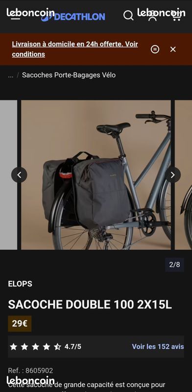 Elops 500 Sacoche Velo Arriere Decathlon Sac Avis Porte Bagage