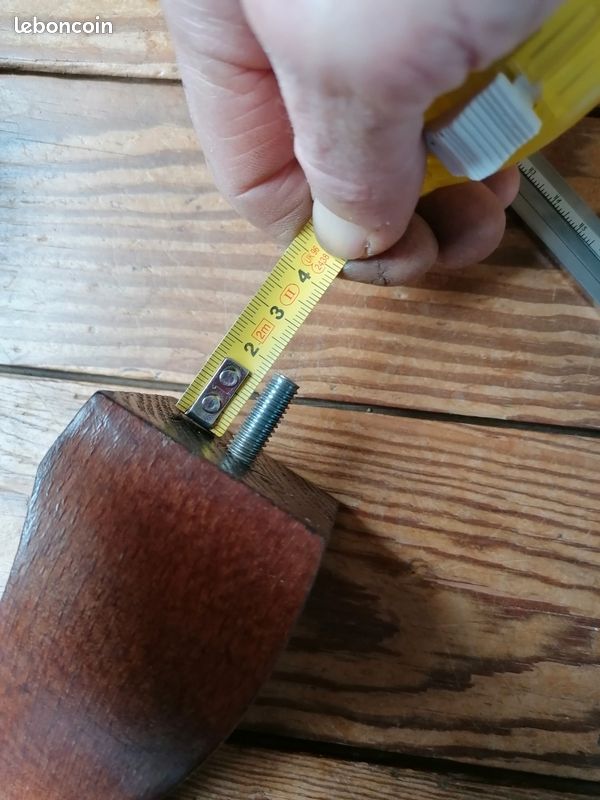Pieds de lit bois forme ondulée ancien années 70/80 tige filetée ou lisse au choix (image 9)