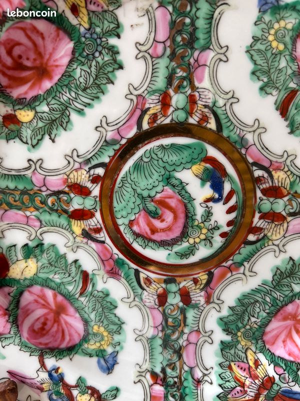 Assiette porcelaine Rose Medaillon Macao vintage (image 6)