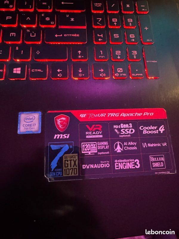 PC portable gamer - MSI GE72MVR 7RG APACHE PRO - GTX 1070 - SSD 256 GO ...