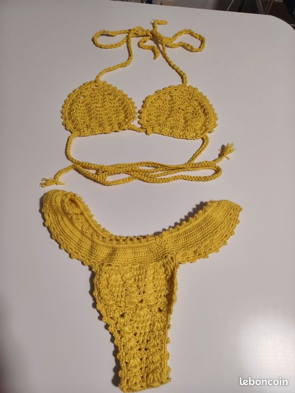 Bikini crochet jaune (image 2)