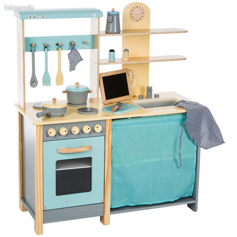 Cuisine de jeu Ultrakidz Comfort en bois naturel, grande taille (image 1)