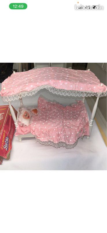 Ancien Lit Voile Suspendu Pour Poupée - Années 1960 - Pour Barbie, Skipper - Original
