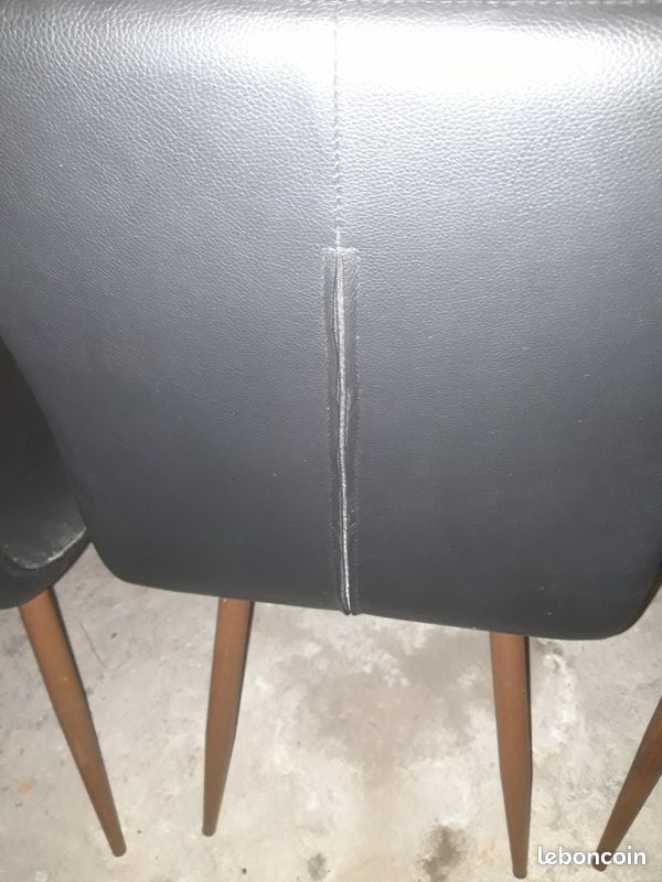 4 chaises cuir et métal (image 4)