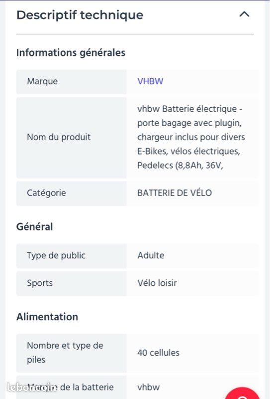 Batterie porte-bagages pour vélo électrique Équipements vélos