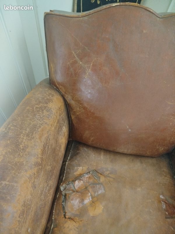 Fauteuil club moustache année 1950 à réfaunover (image 3)