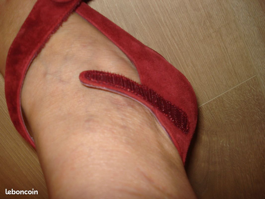 Ballerines compensées bordeaux Perlato Bis (image 3)