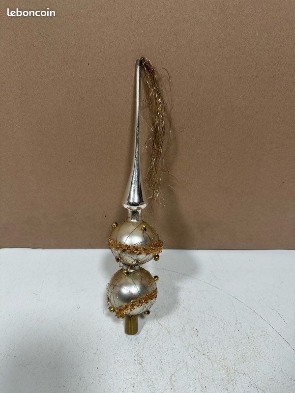 Ancien Cimier / Pointe De Cime Argenté Pour Sapin De Noël - Vintage - Occasion