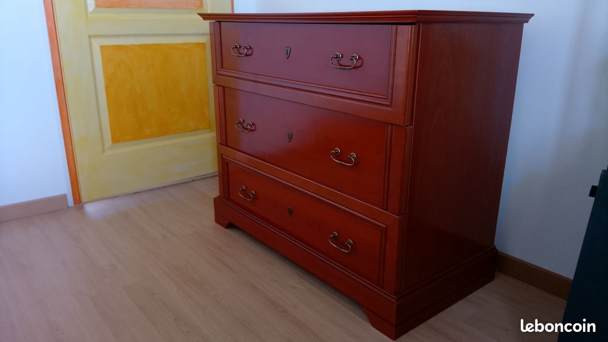 Belle commode bois style classique 3 tiroirs TBE 2 commodes dispo (image 2)
