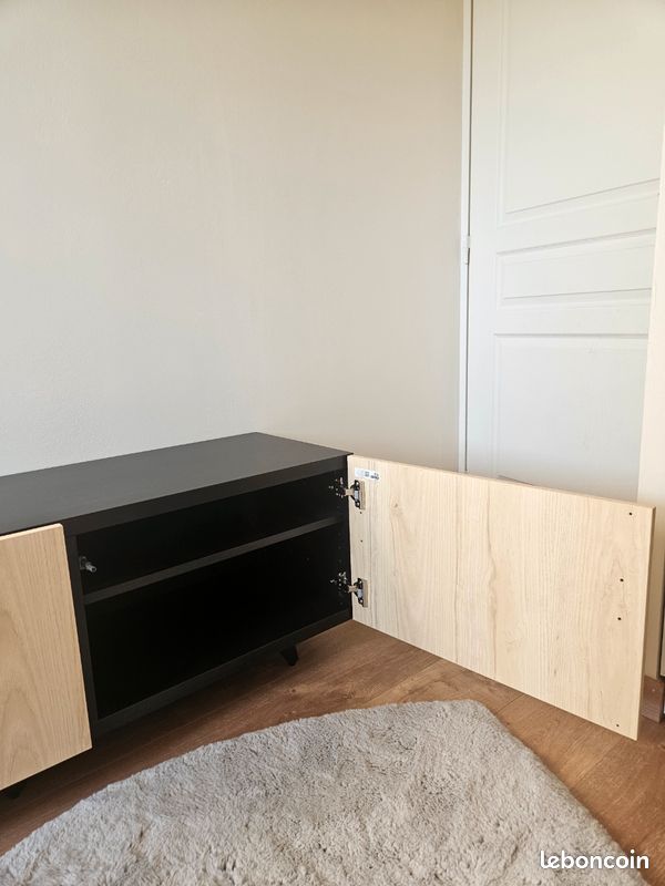 Meuble TV IKEA BESTÅ 180 cm – Noir / effet bois – Très bon état (image 9)