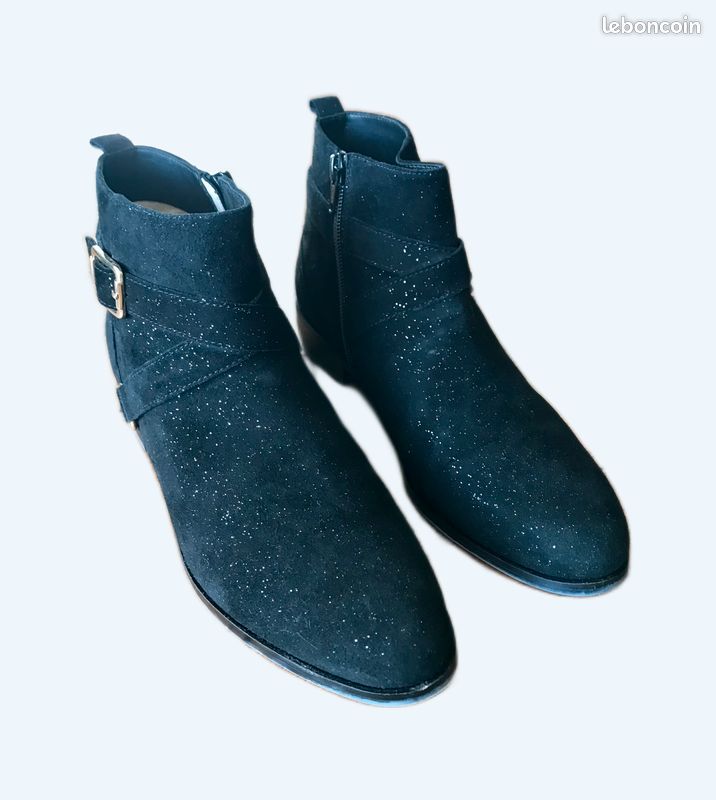 Modz Mellow Yellow Bottines Femme Cuir Noir Talon Plat Boots