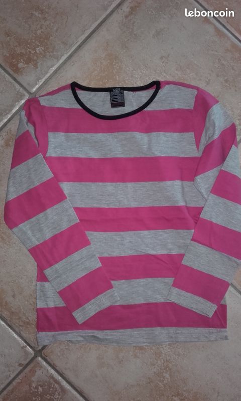 T shirt fille rayé 8/10 ans (image 1)