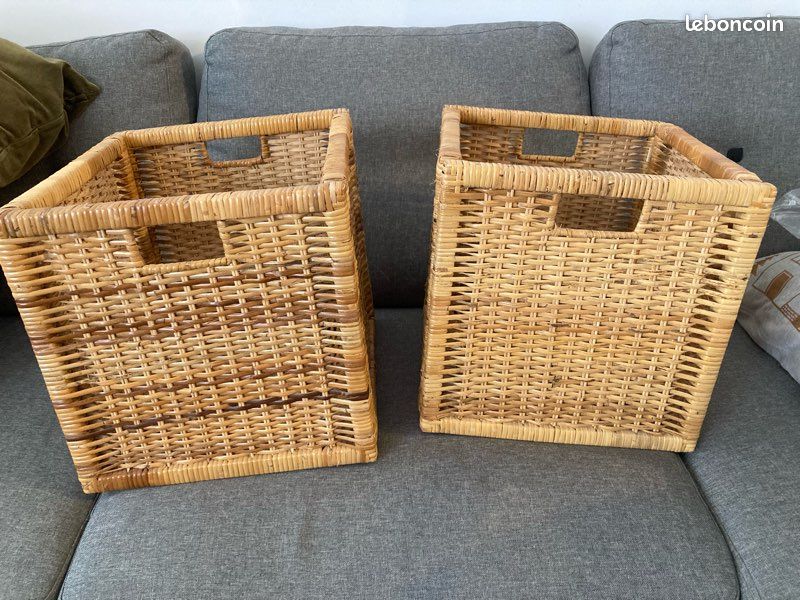 Panier à Linge IKEA BRANÄS En Rotin, Avec Doublure, 41x41x60 Cm, Neuf