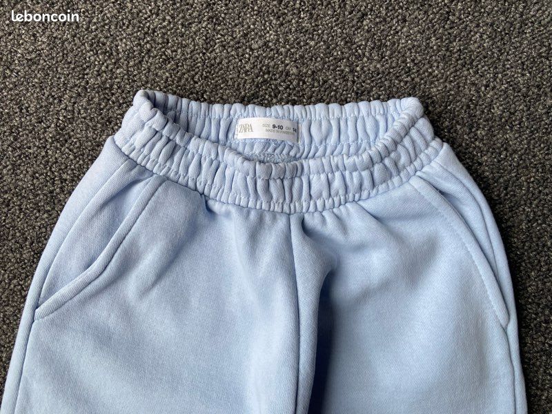 PANTALON LARGE À PINCES AVEC LIN - Bleu clair | France