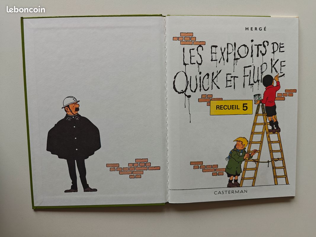 Hergé QUICK ET FLUPKE affiche originale '87 exposition bruxelles