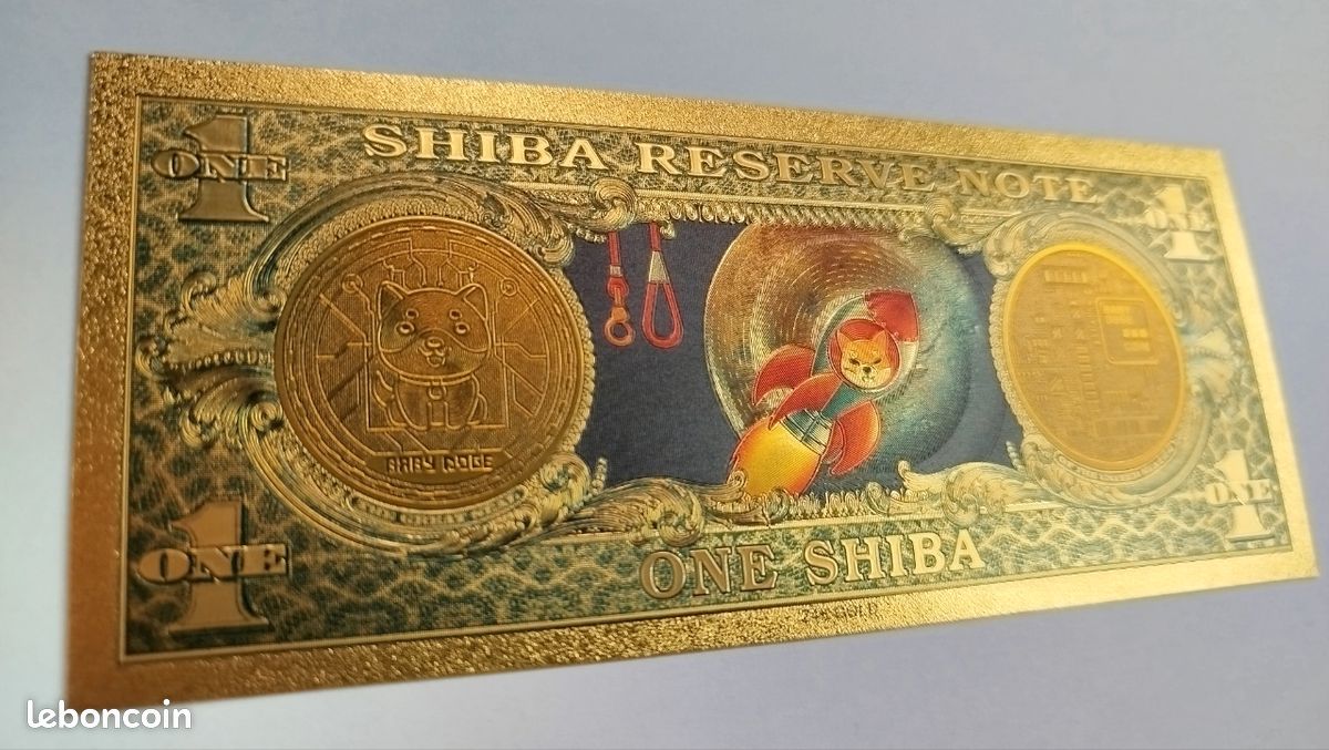 Billet collection 1 Shiba Inu crypto plaqué or - Collection