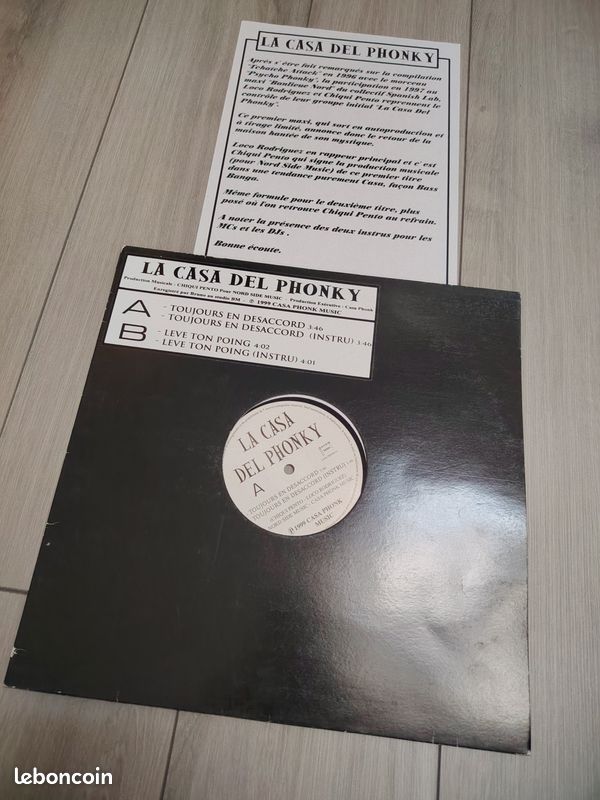 Vinyle 12" La Casa Del Phonky – Toujours En Désaccord/Lève Ton Poing (image 1)