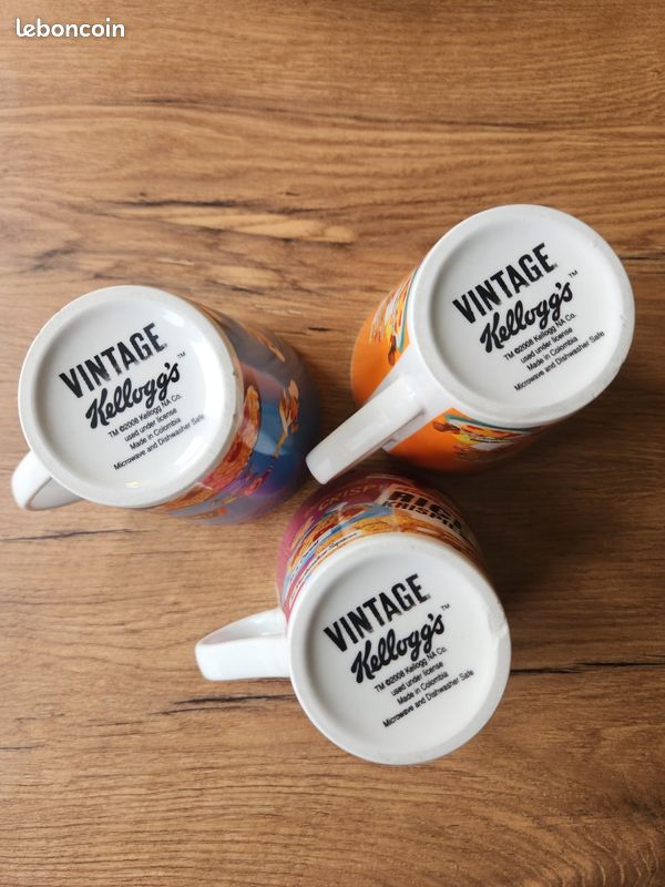 Mug Vintage KELLOGG'S 'DEE-LICIOUS' - Tasse à Café Bleue - Occasion Fonctionnel - Collection