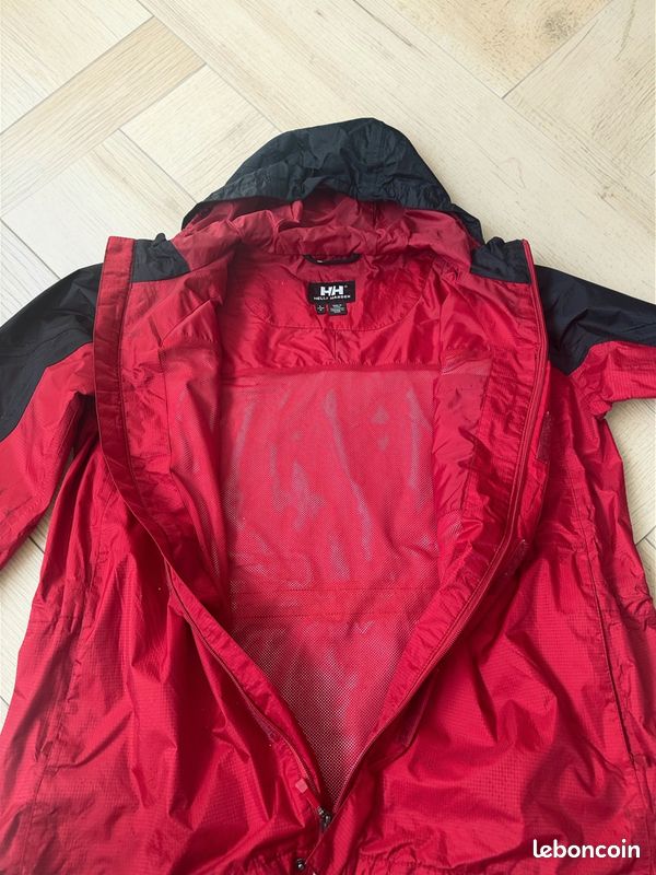 Veste Imperméable Helly Hansen Homme Rouge Taille XXL - Légère à Capuche - Idéale Pour Le Ski