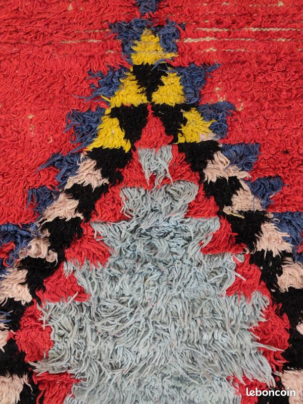 Tapis berbère Boucherouite vintage fait main (image 4)