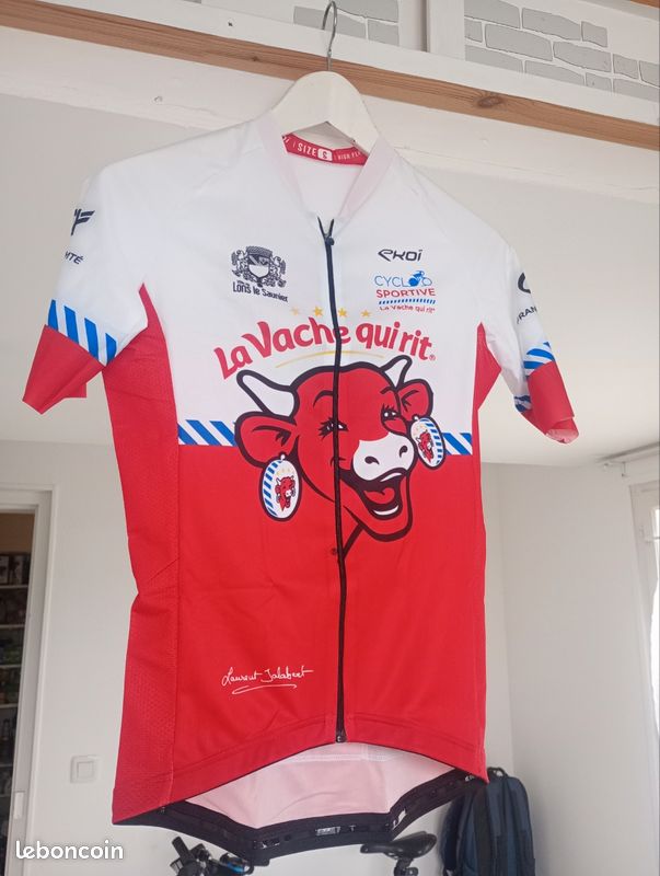 Maillot Cycliste Manches Longues Ekoï Noir/rouge - Taille XS, Jersey Homme/femme En Polyester
