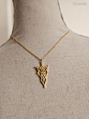 Collier elfique blanc le seigneur des anneaux - Montres & Bijoux