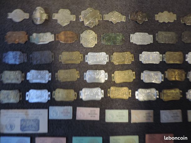 LOT DE 10 ANCIENNES PLAQUES TAXE FISCALE VELO VELOCIPEDE OLD BIKE