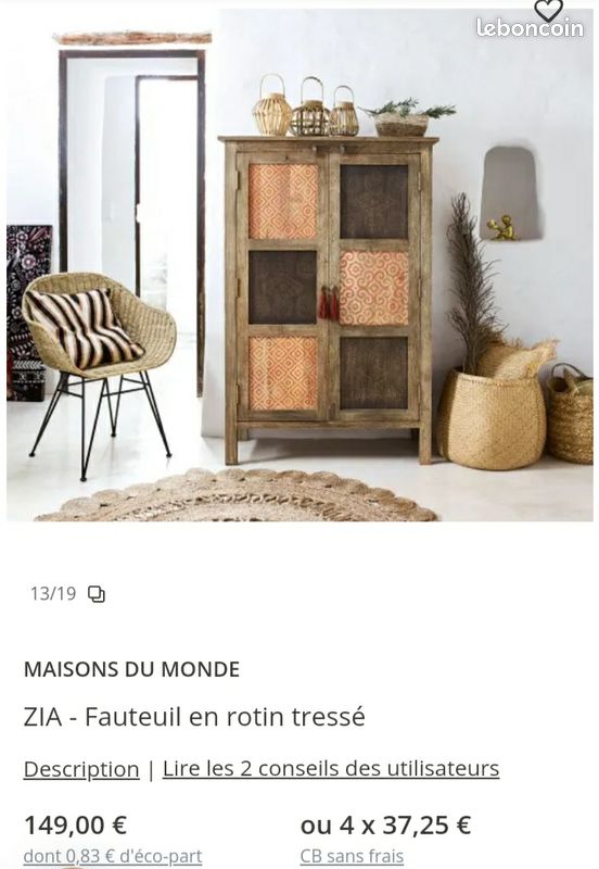 Fauteuil neuf maison du monde (image 2)