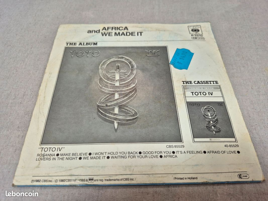 Vinyle 45t Toto (image 2)
