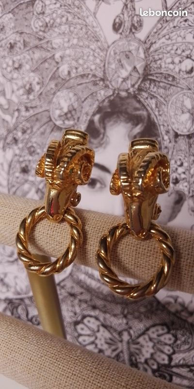 Boucles D'oreilles Clips Dorées Vintage - Très Bon état - Style Rétro