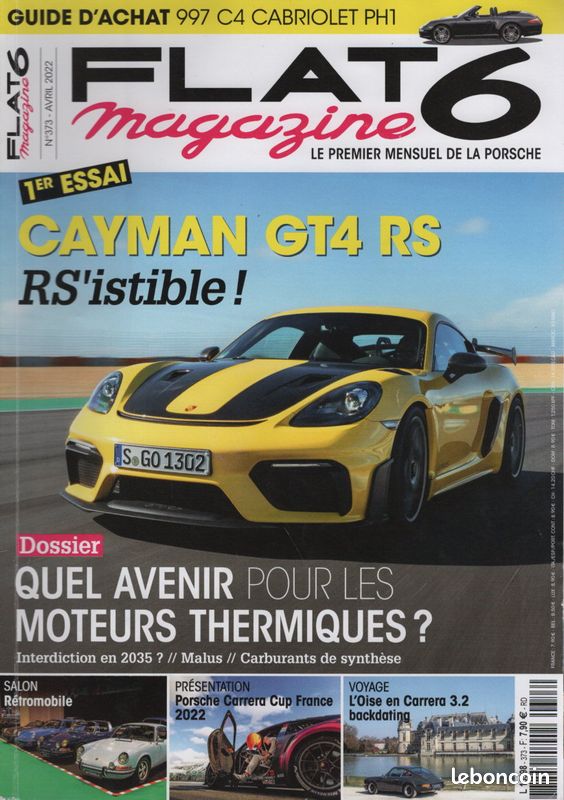 Flat 6 373 2022 porsche 718 cayman gt4 rs 997 c4 cabriolet ph1 993 carrera s (image 1)
