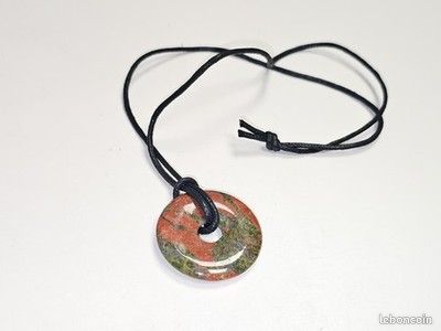 Pendentif En Unakite Naturelle - Pierre De Confiance énergétique En Forme De Goutte Pour Femme
