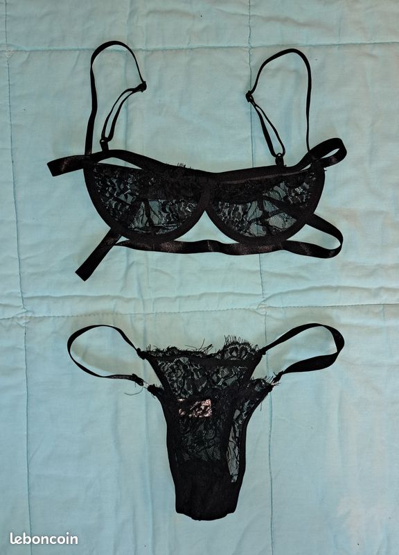 Soutien-gorge Et Culotte Ensemble Noir - Taille S/M (équivalent 36) - Neuf Sans étiquettes