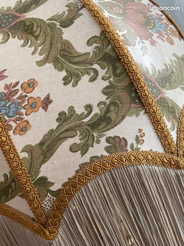 Abat-jour Victorien En Soie Crème - Style Downton Abbey - Fait Main - Neuf