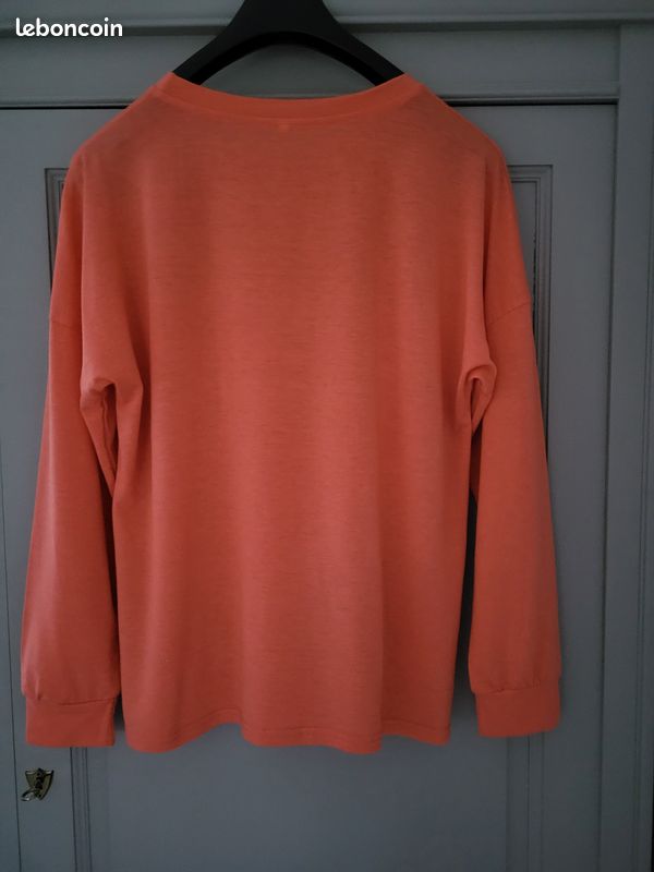 T-shirt à Manches Longues Raglan Orange Pour Femme - Taille L - Microfibre/Polyester - Neuf Avec étiquettes