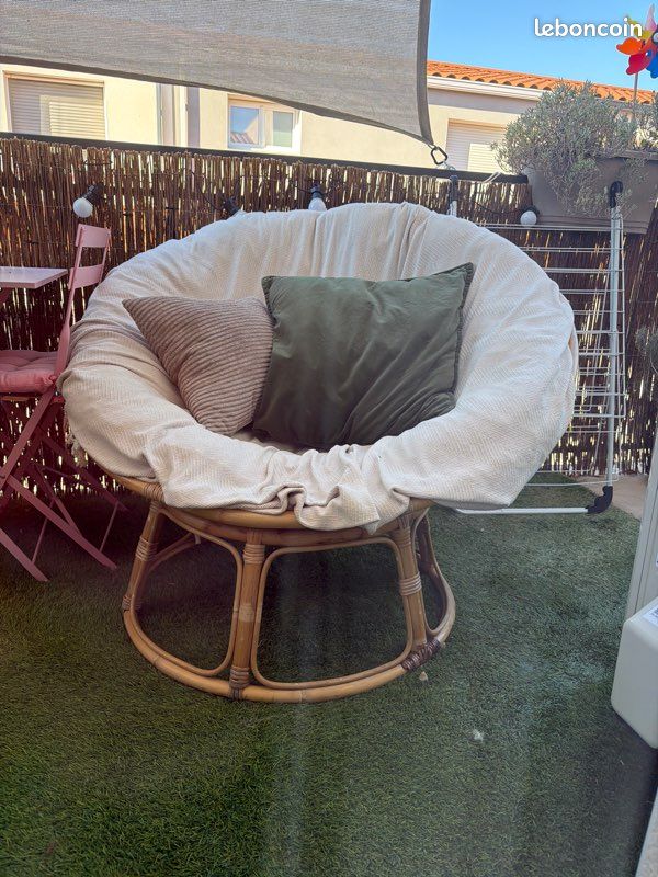 Fauteuil papasan rotin (image 1)