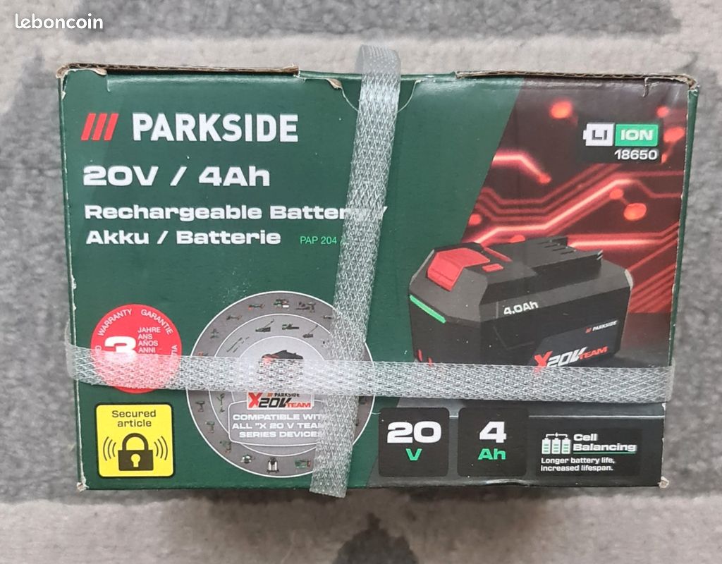 Batterie Parkside PAP 20 B3 – 4 Ah, 20 V – Neuve Avec Facture Et Garantie 3 Ans