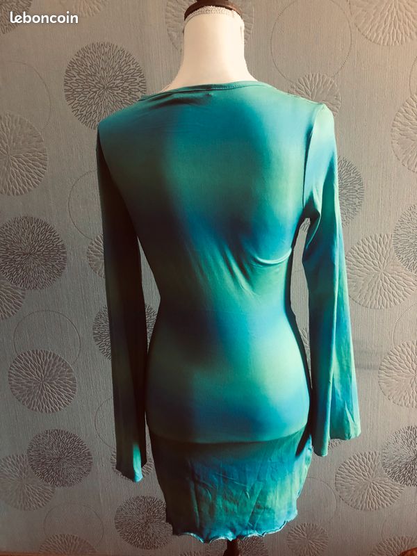 Robe d’été nuancée bleue vert T36 (image 3)