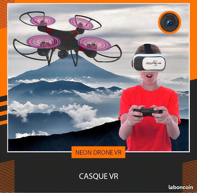 Drone lumineux VR avec caméra HD casque réalité virtuelle et