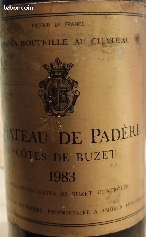 Bouteille de vin. Côtes de Buzet 1983 (image 2)