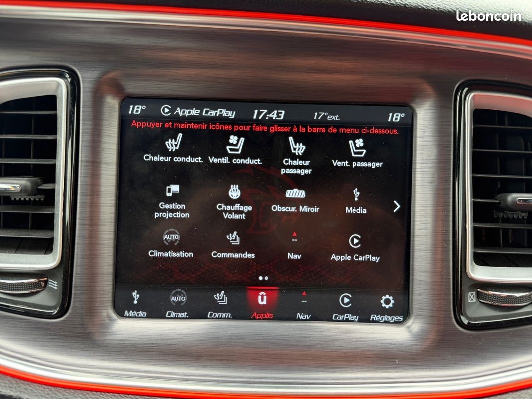 DODGE CHALLENGER SRT 392 6.4 "IMMAT FRANCE PAS DE MALUS" SCAT PACK SHAKER 492Ch Garantie 12 mois (image 16)