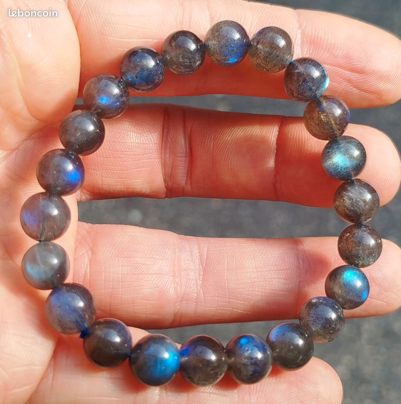 Bracelet Élégant Double Chaîne en Plaqué Or avec Pierre de Lune Rec