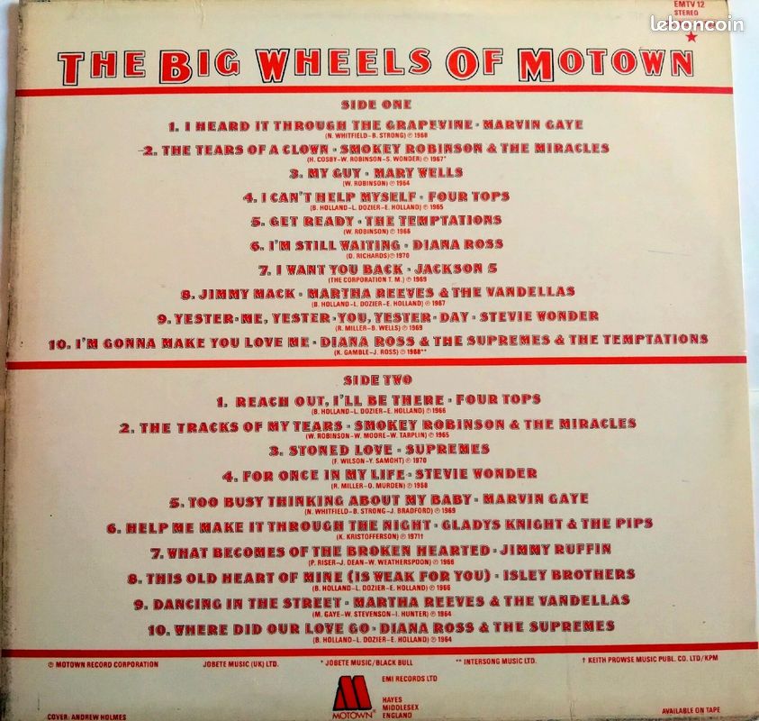 Motown (33t) : The Big Wheels (image 2)