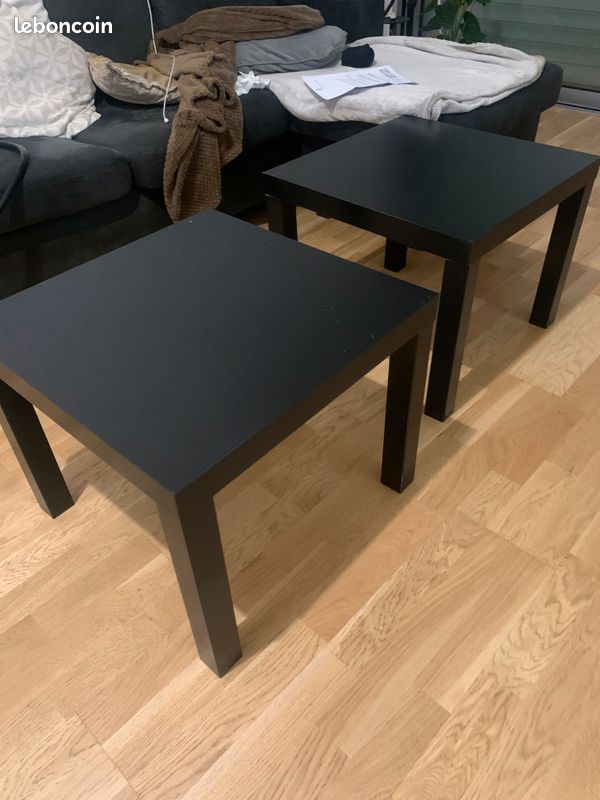 Deux tables bois noir (image 1)