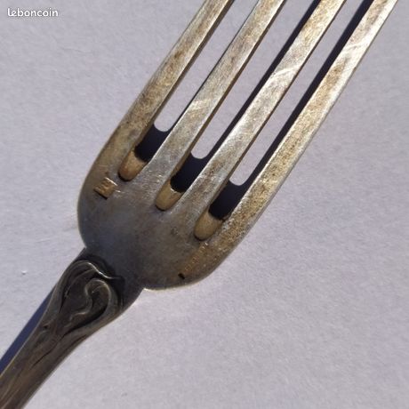 Cuillère et fourchette en métal argenté - Orfèvrerie BOULENGER - Label