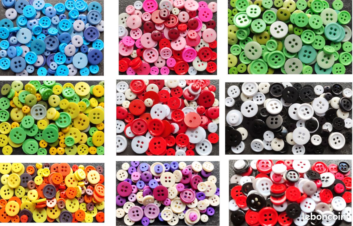 Lot de 100 boutons Bleu (image 2)