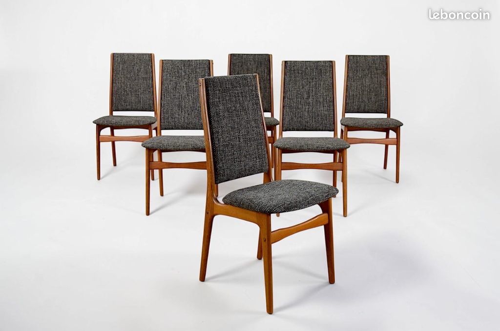 Série de 6 Chaises Danoise de Schionning & Elgaard pour Randers Mobelfabrik Vintage 1960 (image 1)