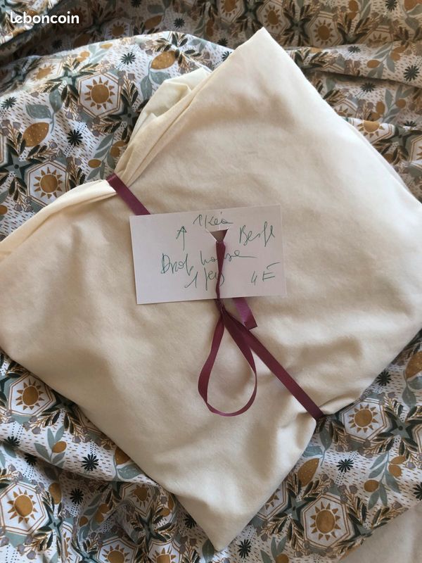 Drap-housse pour une personne IKEA, beige clair (image 1)